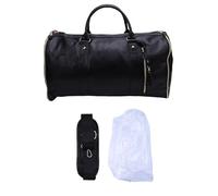 DANAIXZ Bolsa de Viaje para Traje de Mano de Primera Calidad Bolsa de Viaje espaciosa de Cuero de PU con Correa para el Hombro para Viajes de Negocios Escapadas de Fin de Semana Di (Negra)