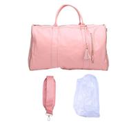 DANAIXZ Bolsa de Viaje para Traje de Mano de Primera Calidad Bolsa de Viaje espaciosa de Cuero de PU con Correa para el Hombro para Viajes de Negocios Escapadas de Fin de Semana Di (Rosa)