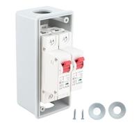 DANAIXZ Caja de disyuntor de energía de distribución a prueba de lluvia para exteriores MCB C tipo caja eléctrica de 2 vías 400 V para uso comercial en el taller doméstico (C20+C20)