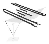 DANAIXZ Correas de paraguas resistentes al viento, correas estabilizadoras ajustables para sombrillas grandes en voladizo, patio al aire libre, jardín, poliéster negro, 2750mm