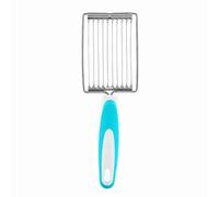 DANAIXZ Cortador de fiambre de acero inoxidable, herramienta de cocina multiusos para rebanar tomate, queso, jamón, huevo con mango ergonómico, naranja, morado, azul, verde, 9,65 p (Azul)