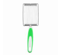 DANAIXZ Cortador de fiambre de acero inoxidable, herramienta de cocina multiusos para rebanar tomate, queso, jamón, huevo con mango ergonómico, naranja, morado, azul, verde, 9,65 p (Verde)