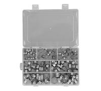 DANAIXZ Juego de abrazaderas de manguera de acero inoxidable, 130 piezas, kit de abrazaderas de tubo 304 para plomería automotriz, uso industrial, mangueras de aire, agua y, conex