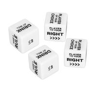 DANAIXZ Juego de Dados para Orden de Vino en inglés Juego Divertido para Beber Dados con Instrucciones de acción para Fiestas Reuniones Familiares Juego de 4 Piezas de plástico Bla