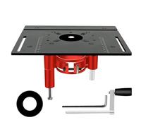 DANAIXZ Kit de de elevación manual de plataforma elevadora de enrutador para carpintería DIY Enrutador Sierra de mesa Insertar placa base Aleación de aluminio Acero inoxidable Neg (Negro)