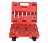 DANAIXZ Kit profesional de reparación de roscas de cárter de aceite, 114 piezas, juego de herramientas de tapón de drenaje de caja de cambios de sumidero con grifos M13 M15 M17 M20