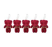 DANAIXZ LLavero de oso de peluche suave, colgante de muñeco de oso bonito para bolsos, mochilas, llaveros, Material de algodón, regalo Adorable de 12cm de altura, 5 uds.
