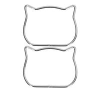 DANAIXZ Mango de Monedero Lindo en Forma de Oreja de Gato Accesorios de Hardware para Bolsos de Bricolaje Material de Hierro 2 Piezas 4.1 Pulgadas para Bolsos Hechos a Mano Cartera (Plata)