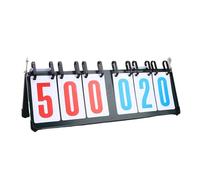 DANAIXZ Marcador de Escritorio de Metal de 6 dígitos Marcador de puntuación de Mesa portátil con números abatibles para Baloncesto, Mesa, Tenis, bádminton, Juegos de Voleibol, Cons