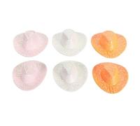 DANAIXZ Mini Sombreros de Vaquero 6 Piezas Sombreros Occidentales con Purpurina Lindas Decoraciones de Casas de Muñecas para Manualidades DIY Accesorios de Fiesta Muñecas Botellas