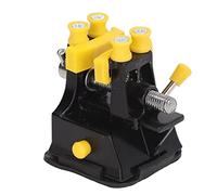 DANAIXZ Mini tornillo de banco de aleación de aluminio con ventosa Ajuste preciso Fijación firme para carpintería Fabricación de joyas Artesanía Talladores Artistas Negro Amarillo