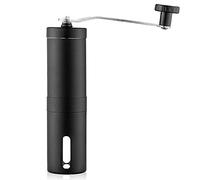 DANAIXZ Molinillo de café manual Manivela Fresa de cerámica cónica ajustable Molino de café de acero inoxidable Portátil para espresso Prensa francesa Viajes a casa Negro Plata 30