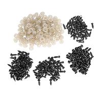 DANAIXZ Ojos y narices de seguridad de plástico de primera calidad con 400 arandelas para juguetes de peluche DIY Ositos de peluche Animales de peluche Manualidades Negro 5 mm 6 mm