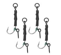 DANAIXZ Pesca de Carpa Ronnie Rig Ganchos con Bucle de Tornillo Revestimiento de PTFE Acabado Mate Giratorio Giratorio Construcción de Cobre de Aleación Fuerte a Prueba de Óxido pa (Espinoso 6#)