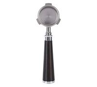 DANAIXZ Portafiltro de café Cesta de acero inoxidable de grado profesional sin fondo con mango de madera natural para máquinas de espresso Diseño resistente a la corrosión (do)