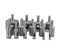 DANAIXZ Premium 15Pcs Hole Saw Kit Universal Shank High Speed Emery Drill Bits for Glass Ceramic Tiles Cutting Set with 6mm to 50mm Sizes