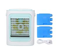 DANAIXZ Ventilador enfriador de aire de mesa con humidificador, carga USB portátil ajustable de 3 velocidades, potente aire acondicionado con hervidor de hielo y luz LED para uso e