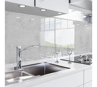danario Panel Protector de Pared Cocina - Vinilo Adhesivo Antisalpicaduras - Fácil de Instalar y Limpiar - 0,8 mm - Óptica de Vidrio - Hormigón - 60cm x 220cm