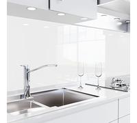 danario Panel Protector de Pared Cocina - Vinilo Adhesivo Antisalpicaduras - Fácil de Instalar y Limpiar - 0,8 mm - Óptica de Vidrio - Polarweiß - 60cm x 340cm