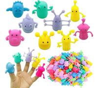 Danbghyuo 30pcs Marionetas de Dedo, Monstruos Dedo Goma, Marionetas de Dedo Dinosaurio, Adecuado para Halloween Fiesta de Cosplay Fiesta de Pascua Navidad, Color Aleatorio