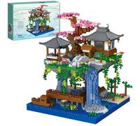 Danbghyuo Piscina de Flores de melocotón Arquitectura Maqueta,3320Pcs Bloques de construcción de Arquitectura China,Mini Nano Bloques,Conjunto de Construcción y Modelo de Colección para Adultos,Niños