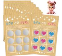 Danbghyuo Tarjeta de rascar, Anuncio embarazo original del sexo del, Tarjeta de rascar anuncio del género del, Juego de tic tac Toe revelador de género niña o niño (20pcs(niña))