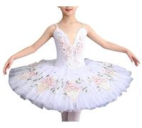 DANC280 - Vestido tutú romántico para niña o mujer con diseño de hada y reina y flores, multicolor, 140