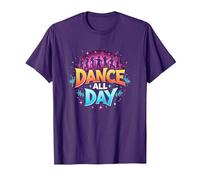Dance All Day: póster de Fiesta Vibrante para Amantes de la música Camiseta, Hombre, Morado, XL