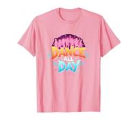 Dance All Day: póster de Fiesta Vibrante para Amantes de la música Camiseta, Hombre, Rosado, XL