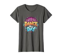 Dance All Day: póster de Fiesta Vibrante para Amantes de la música Camiseta, Mujer, Asfalto, XXL
