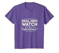 Dance Dads Real Men Ver recitales Camiseta, Niños, Morado Jaspeado, 2 años