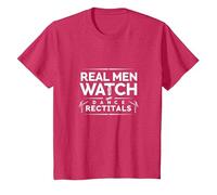 Dance Dads Real Men Ver recitales Camiseta, Niños, Rojo Jaspeado, 2 años