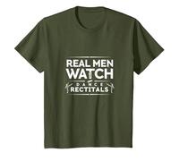 Dance Dads Real Men Ver recitales Camiseta, Niños, Verde Oliva, 2 años