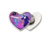 Dance DJ Fantasy Design Art Deco Fashion Heart Metal Pin Clip Love