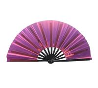 Dance Fan Foldable Reflective Performance Blower, Fantasy Holographic Effect, Execution Prop for Music Festivals, Carnival, Rainbow Outfits, Stage Shows