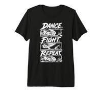 Dance Fight Repeat Divertida Capoeira Roda Fighter Camiseta Premium