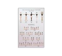 Dance Five Basic Ballet Positions Poster Knowledge Diverse Skin Aesthetic Wall Art Decorative Print Living Room Decor(Unframed,16x24inch(40x60cm))