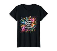 Dance In A Square Make A Circle of Friends |- Camiseta gráfica económica, Mujer, Negro, S