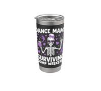 Dance Mama Surviving Comp Weekend Bailarina Bow Daughter Púrpura Vaso térmico de acero inoxidable de doble pared