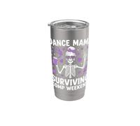 Dance Mama Surviving Comp Weekend Bailarina Bow Daughter Púrpura Vaso térmico de acero inoxidable de doble pared