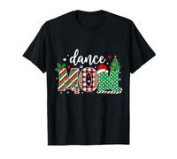 Dance Mom Christmas Buffalo Plaid Leopard Santa Hat Camiseta