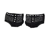 Dance Paws Pad Negro Cómoda Protección Toe Foot Tangas para Ballet Danza del Vientre Jazz Lírico Diamantes de Imitación de Resina de Nylon Moderno 1 Par (Talla L/38~39)