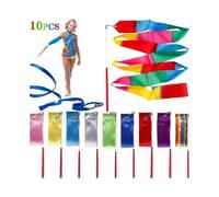 Dance Ribbons Streamers(10 Pieces), 13 Ft Unisex Kids' Gymnastics Ribbon Wands, Rhythmic Gymnastics Ribbon New Arrival