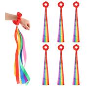 Dance Ribbons Wrist Streamers 6 Pieces Multi-Colored 19.69 Inch Handheld | Dancing Rhythm Ribbons for Gymnastic School Art Show Team Training Children's Parties