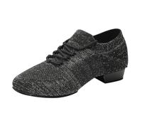 Dance Shoes for Women Closed Toe Low Heels Latin Practice Trainers Ballroom Dancing Shoes Performence Split Sole Lace-up Irish Salsa Jazz Pumps Training Dance Shoe Ladies Footwear