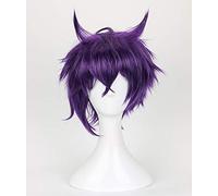 Dance With Devils Shiki Natsumezaka Short Uva Purple Resistente al calor Cabello Cosplay Disfraz Peluca + Gorra de peluca gratis AZ-568