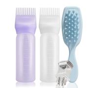 dancepandas Aplicador de Aceite para el Cabello 4PCS Botella Aplicador de Peine de Raíz Aplicador Aceite Pelo para el Tratamiento del Cuero Cabelludo Esencial