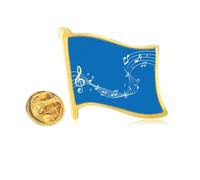 Dancg 5-le Staff - Pin de solapa con bandera de metal dorado azul Art Deco