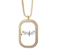 Dancg Music 5-le Staff Art Deco - Collar con colgante de diamantes de cristal dorado