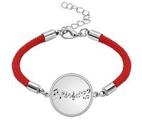 Dancg Music 5-le Staff Art Deco - Pulsera de cuerda roja de la suerte, hecha a mano